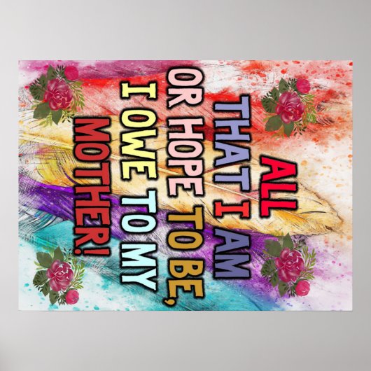 母おもしろいへの贈り物 |おもしろい引用文からママ | ポスター (正面)