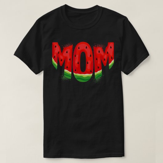 母おもしろいスイカ夏フルーツファミリーマッチング Tシャツ (デザイン正面)