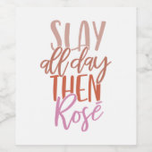 母おもしろいライフワインラバーガールボスピンク引用文ポー ワインラベル (シングルラベル)