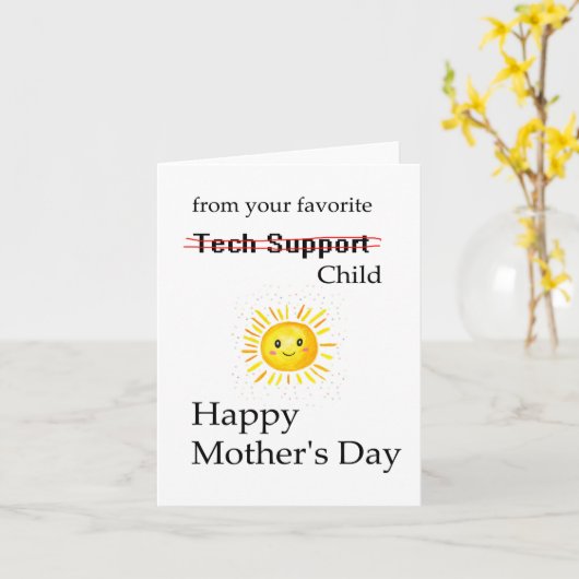 母おもしろい冗談カード母の日お気に入りの子 カード (黄色い花)