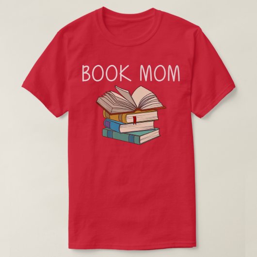 母おもしろい女司書Rのための本の恋人デザイン Tシャツ (デザイン正面)