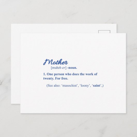 母おもしろい幸せ母の日も母カッコいい母 ポストカード (正面/裏面)