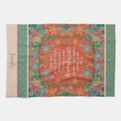 母おもしろい引用文フローラトンフライオレンジ色の名前 キッチンタオル (横)