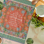 母おもしろい引用文フローラトンフライオレンジ色の名前 キッチンタオル