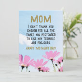 母おもしろい引用文ユーモア花フローラ母の日 シーズンカード (スタンド正面)