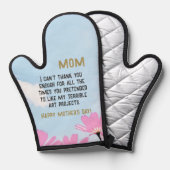 母おもしろい引用文ユーモア花フローラ母の日 鍋つかみ (正面/裏面)