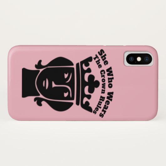母おもしろい引用文王冠のルールを着る彼女 Case-Mate iPhoneケース (裏面(横))