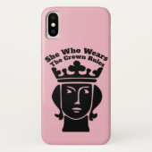 母おもしろい引用文王冠のルールを着る彼女 Case-Mate iPhoneケース (裏面)