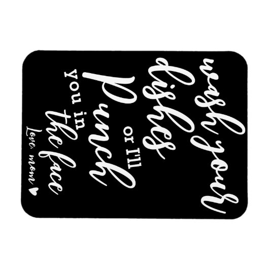 母おもしろい引用文 | 食器用冷蔵庫を洗う マグネット (横)