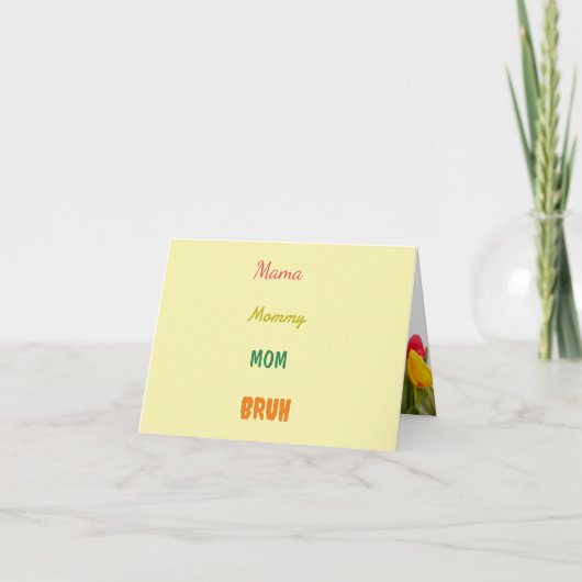 母おもしろい日あいさつカード カード (正面)