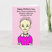 母おもしろい日に髪を抜く カード (正面)