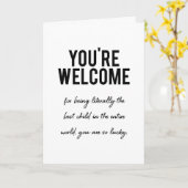 母おもしろい日カードあなたは歓迎の皮肉 カード (黄色い花)