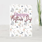 母おもしろい日カード花 箔グリーティングカード (裏面)