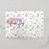 母おもしろい日カード花 箔グリーティングカード (外側レイダウン)