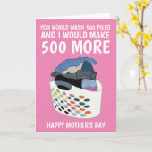 母おもしろい日ランドリーカード カード (黄色い花)