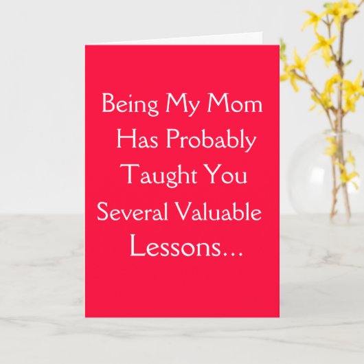 母おもしろい日 カード (黄色い花)