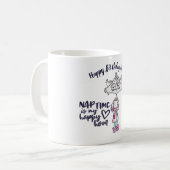 母おもしろい昼寝時間は幸せな時間である – 疲れた猫 コーヒーマグカップ (正面左)