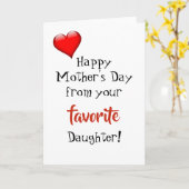 母おもしろい母の日のカード – 娘からお気に入りの カード (黄色い花)