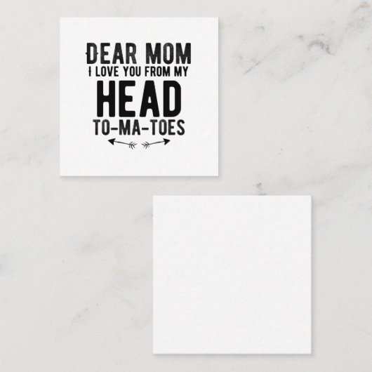 母おもしろい母の日のプレゼント スクエア名刺 (正面/裏面)