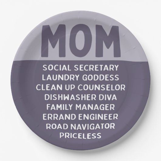 母おもしろい母の日の生活 ペーパープレート (正面)