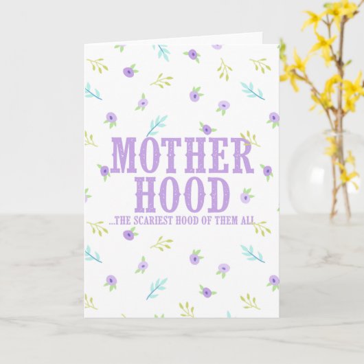 母おもしろい母フード母の日 カード (黄色い花)