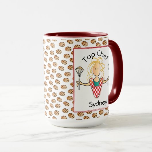 母おもしろい母ママ漫画料理クッキーコーヒー マグカップ (正面右)