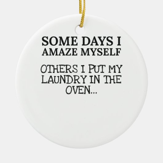 母おもしろい母日私は母の生活を驚かせる セラミックオーナメント (正面)