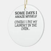 母おもしろい母日私は母の生活を驚かせる セラミックオーナメント (左)