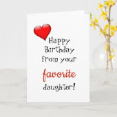 母おもしろい母誕生日カードお気に入りの娘 カード (黄色い花)