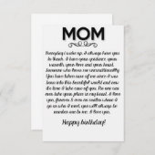 母おもしろい生誕生日カード サンキューカード (正面/裏面)