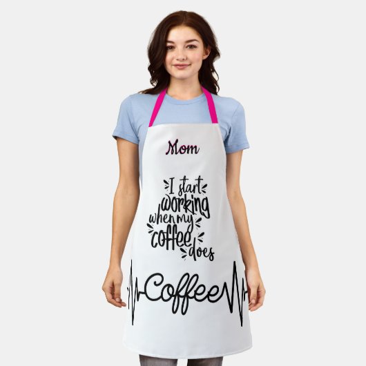 母おもしろい用コーパーソナライズされたヒエプロン エプロン (着用した状態)