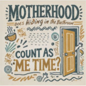 母おもしろい磁石 – 母性：風呂の中に隠れる シール (正面)