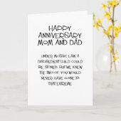 母おもしろい結婚パパ記念日 カード (黄色い花)