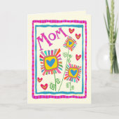 母おもしろい花かわいらし母インスピリシティカード カード (正面)
