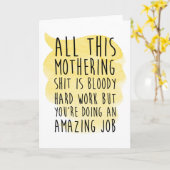 母おもしろい親のデイカード カード (黄色い花)