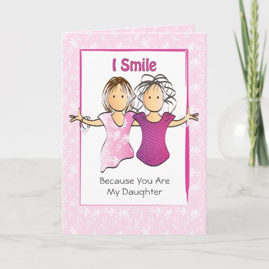 母おもしろい誕生日の素朴な娘の漫画 カード (正面)