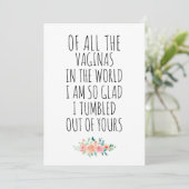 母おもしろい誕生日カード娘フローラプリント シーズンカード (スタンド正面)