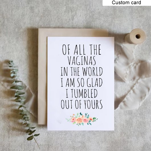 母おもしろい誕生日カード娘フローラプリント シーズンカード