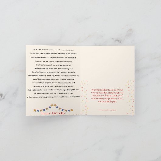 母おもしろい誕生日 カード (内部)