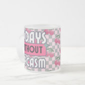 母おもしろい0日（皮肉なし） フロストグラスマグカップ (正面左)