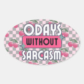 母おもしろい0日（皮肉なし） 楕円形シール (正面)