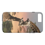 母およびベビーのキリンのiPhone 7のプラスの堅い場合 Case-Mate iPhoneケース (裏面(横))