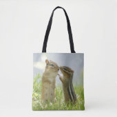 母およびベビーのシマリス トートバッグ (正面)