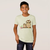 母およびベビーのフクロウ Tシャツ (正面フル)