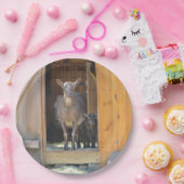 母およびベビーのヤギのプレート ペーパープレート (パーティー)