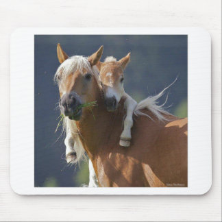 母およびベビーの馬 マウスパッド