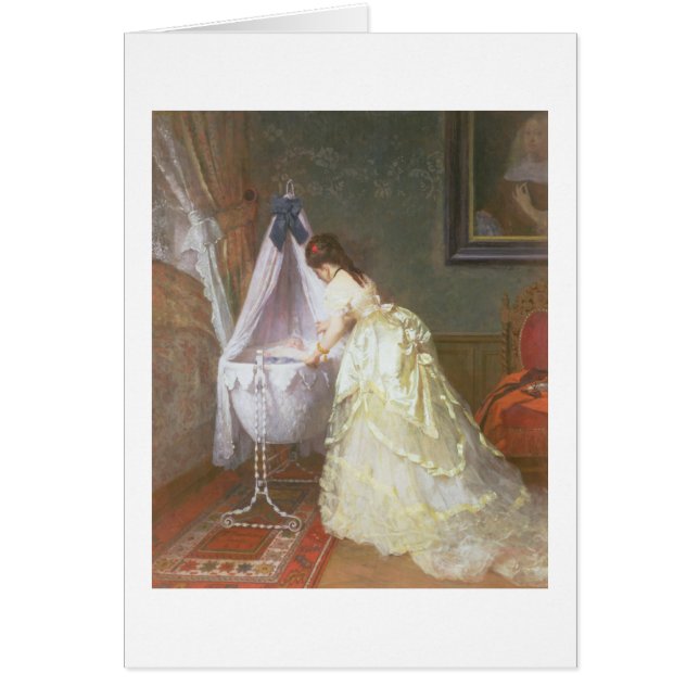 母およびベビー1869年(パネルの油) (正面)