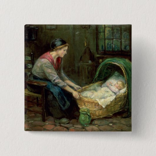 母およびベビー 缶バッジ (正面)