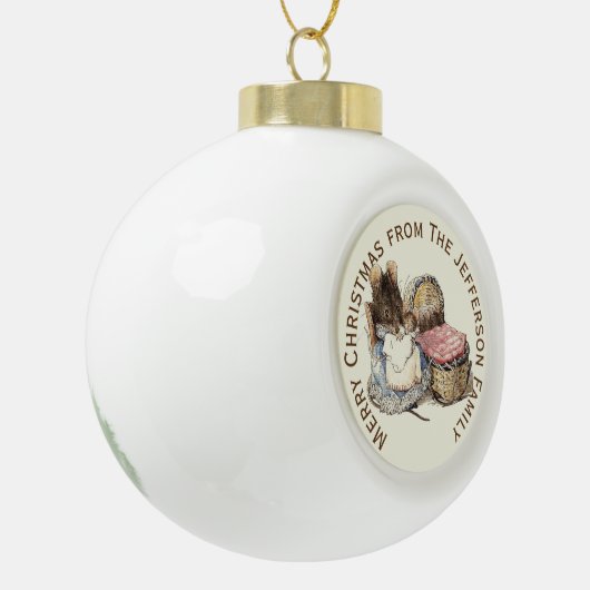 母および子供のパーソナライズな休日 セラミックボールオーナメント (左)