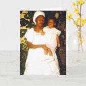 母および子供の休日カード カード (黄色い花)